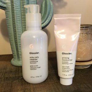 Glossier cleanser and moisturizer